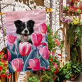 thumbnail image 2 of Cute French Bulldog Tulip Flowers House Flag Hello Spring Summer Floral Dog Decor Flag Banner for Yard Outdoor 28X40 Inch Double Side, 2 of 6