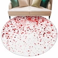 thumbnail image 2 of Red Polka Dot Round Living Room Rugs 6 ft, Watercolor Red Gradient Washable Area Rug with Non-Slip Sturdy Edge Binding Round Carpet for Kitchen Office Bedroom, 2 of 9