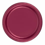 24 Plates 9" Paper Dinner Lunch Plates Wax Coated - Burgundy