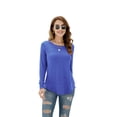 thumbnail image 4 of HOWCOME Fall Long Sleeve Side Split Casual Loose Tunic Womens Blouses, 4 of 5