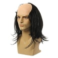 thumbnail image 2 of Peluca calva para Halloween, Cosplay, circunferencia de la cabeza, 58 ~ 60cm, peluca para fiesta de disfraces, peluca calva de científicos locos para pelo liso negro, 2 of 8