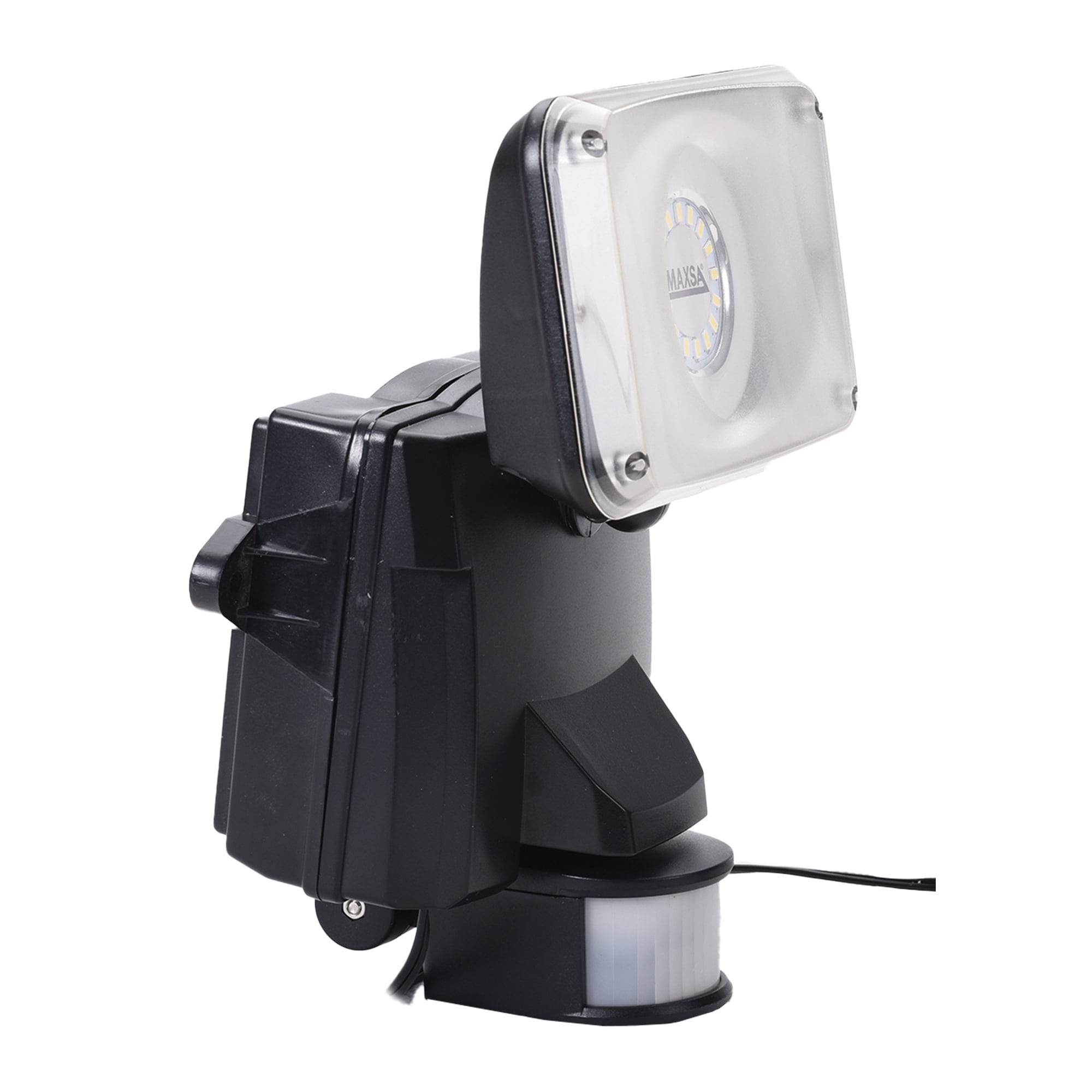 Maxsa Motion-Activated Solar Security Floodlight - LED Bulb - Black - 878 Lumens - Surface Mount - for Driveway, Deck, Yard, Porch, Swimming Pool, Shed, Business Center, Pathway, Garden, Entryway,