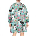 thumbnail image 2 of Wearable Oversized Blanket,Corgi Dog and Flowers Wearable Blanket Hoodie for Adults,Cozy Hooded Blankets with Super Pockets,Super Warm Fuzzy Pullover for Women & Men, 2 of 6