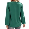 thumbnail image 4 of Tops Para Mujer Blusas de Manga Larga Temperamento Elegante Viento Color Sólido Plisado Cuello en V Cómoda Camisa Top Odeerbi  ODB184429, 4 of 5
