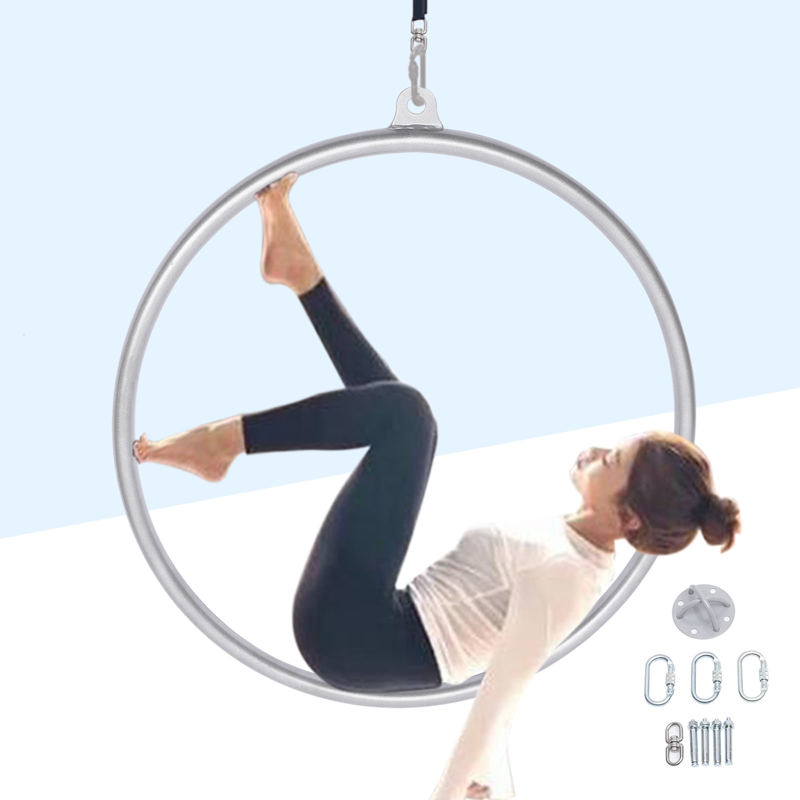 32" Aerial Lyra Hoop Gymnastic Equipment Single Point Yoga Ring Dancing Circus 
