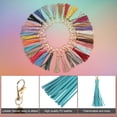 thumbnail image 4 of 10pcs Borlas de Cuero PU, Charm de Borla de 6" con Gancho Giratorio para Hacer Joyería (Cian), 4 of 6