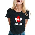 thumbnail image 1 of WEAIXIMIUNG T-Shirt Haut pour Femmes de la Saint-Valentin, Mode Décontractée, Épaule, Couleur Unie, Imprimé, 1 of 4