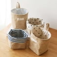 thumbnail image 2 of Shoreew Cotton Linen Hanging Storage Bag Wall Mounted Storage Basket Small Folding Storage Bag with Handle for Keys Toys Cosmetics, 2 of 7
