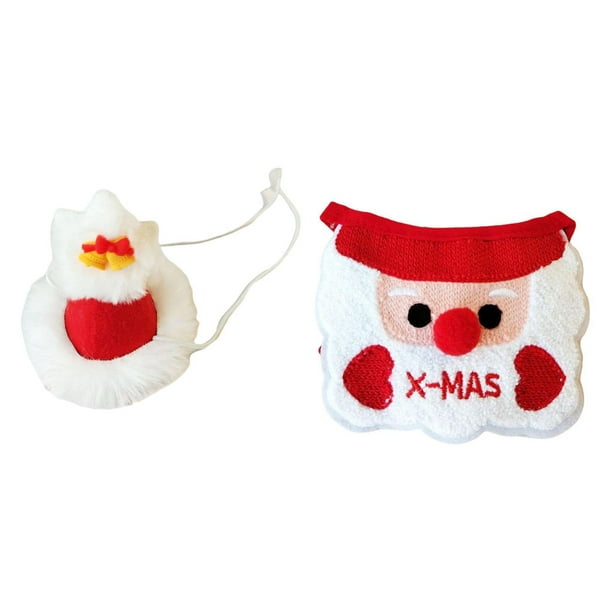 Babero navideño con gorro para mascotas, decoración navideña para perros y gatos pequeños, ideal para fiestas de invierno. ¡Un regalo fantástico! Acce sombrero pentagrama rojo