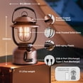 thumbnail image 6 of Lepro Retro Camping Lantern ,15000mAh Power Bank, 1000 Lumens, Dimmable, IPX4, w/ Type C Cable, 6 of 9