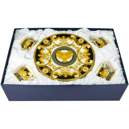 Imperial I16-666B, 16 Pcs Dinnerware Set, Tea Party Set w/ Artistic Design, Porcelain Tableware, 4 Cups, 4 Saucers, 4 Dinner Plates, 4 Dessert Plates