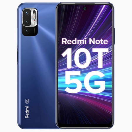 Xiaomi Redmi Note 10T 5G Dual-SIM 64GB ROM + 4GB RAM (Only GSM | No CDMA) Factory Unlocked 5G Smartphone (Metallic Blue) - International Version