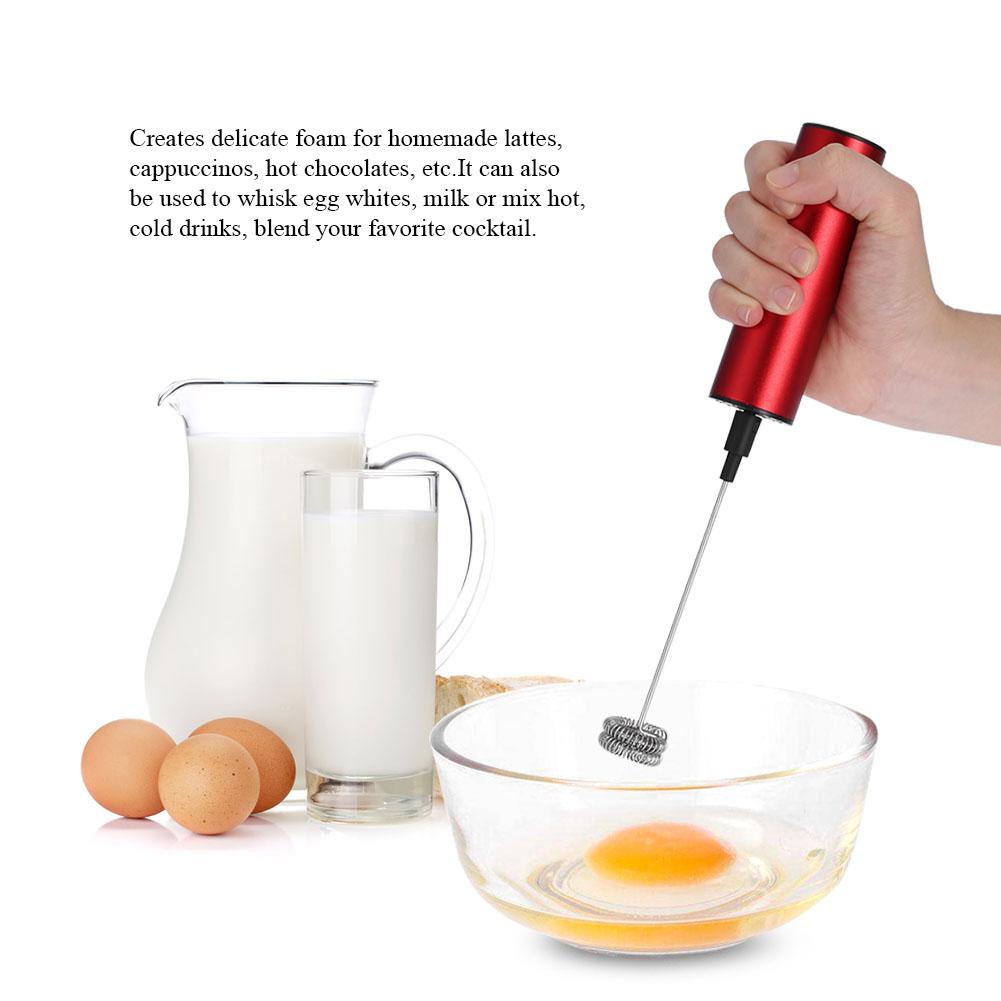 OTVIAP Stainless Steel Electric Milk Frother High Speed Handheld Foam