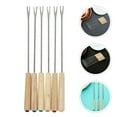 thumbnail image 4 of Supvox 18Pcs Stainless Steel Fondue Forks with Wooden Handles for Cheese Chocolate Barbecue, 4 of 6