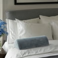 thumbnail image 2 of Half Moon Memory Foam Pillow, Semi-Roll Lumbar Support for Legs, Knees, Back and Head During Sleep - Gray Velour Cover - 17" x 5", 2 of 6