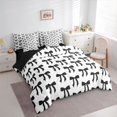 thumbnail image 2 of jejeloiu Black Lovely Bow 7pcs Bedding Comforter Set,Cute Cartoon Bowtie Queen Bedding Sets For Girls Reversible, 2 of 8