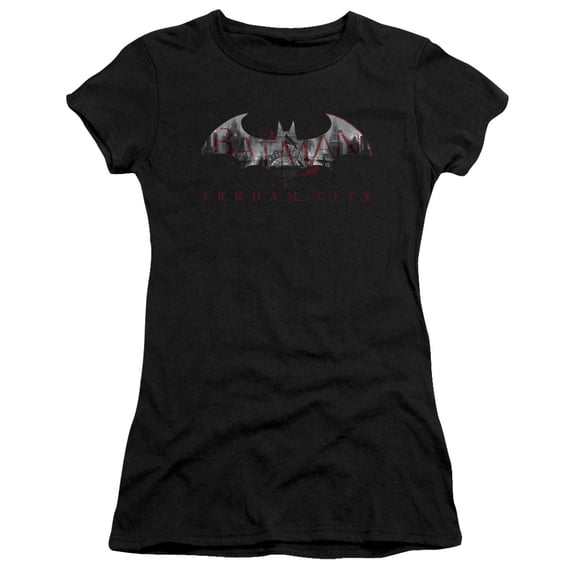 Batman Arkham City Bat Fill S/S Junior Women's T-Shirt Sheer Black