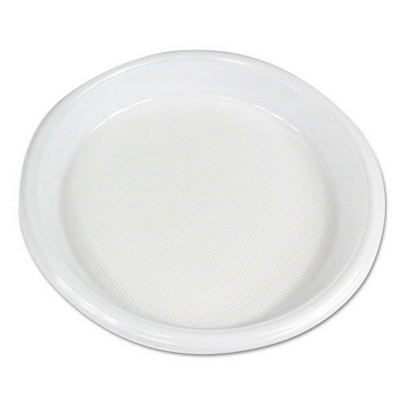 Hi-Impact Plastic Dinnerware, Plate, 10" Dia, White, 500/carton | Bundle of 5 Cartons