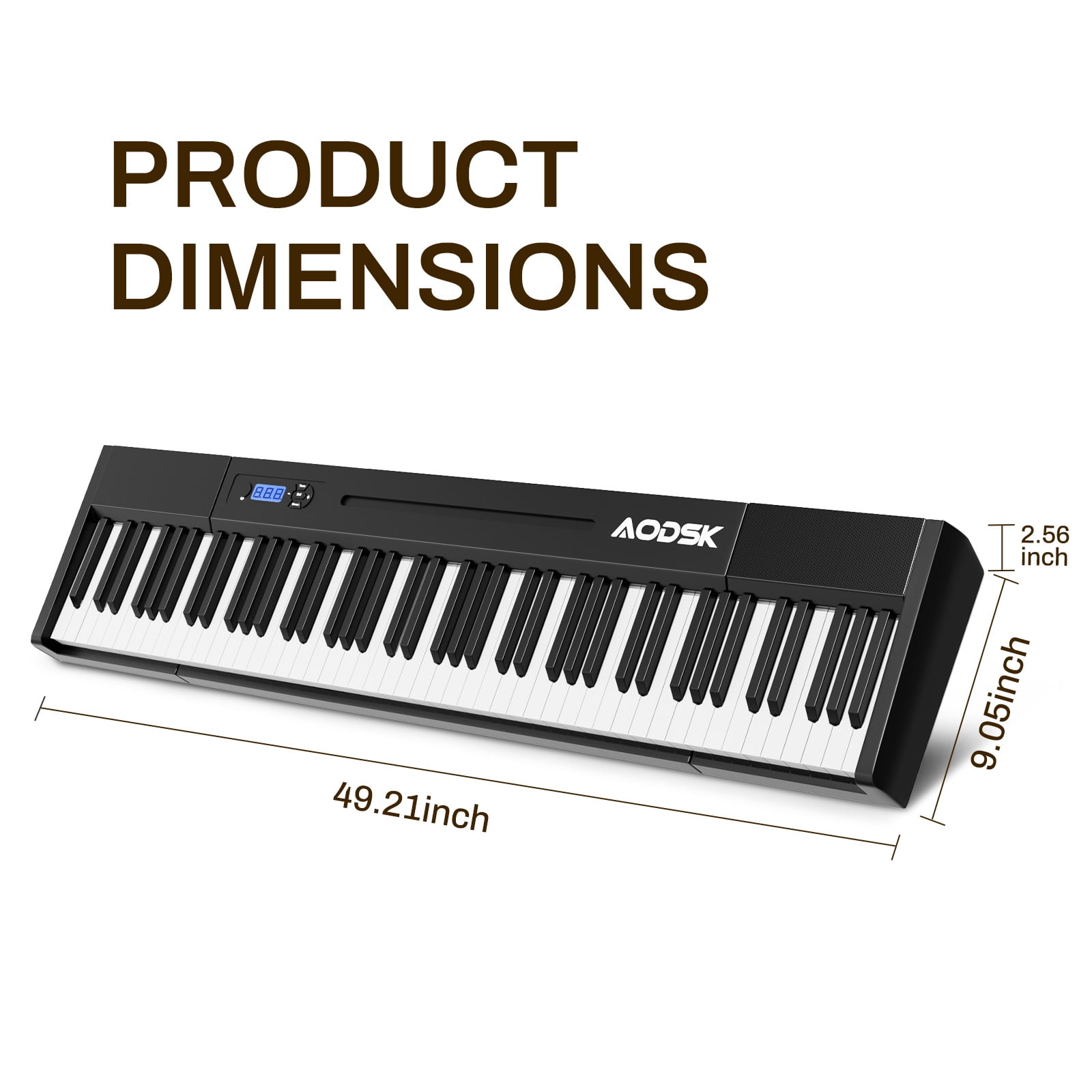 Aodsk 88 Key Portable Digital Piano for Beginners,128 Tone,128 Rhythm, 20 Demo Song, with Sustain Pedal, Carrying Case, Online Piano Lessons