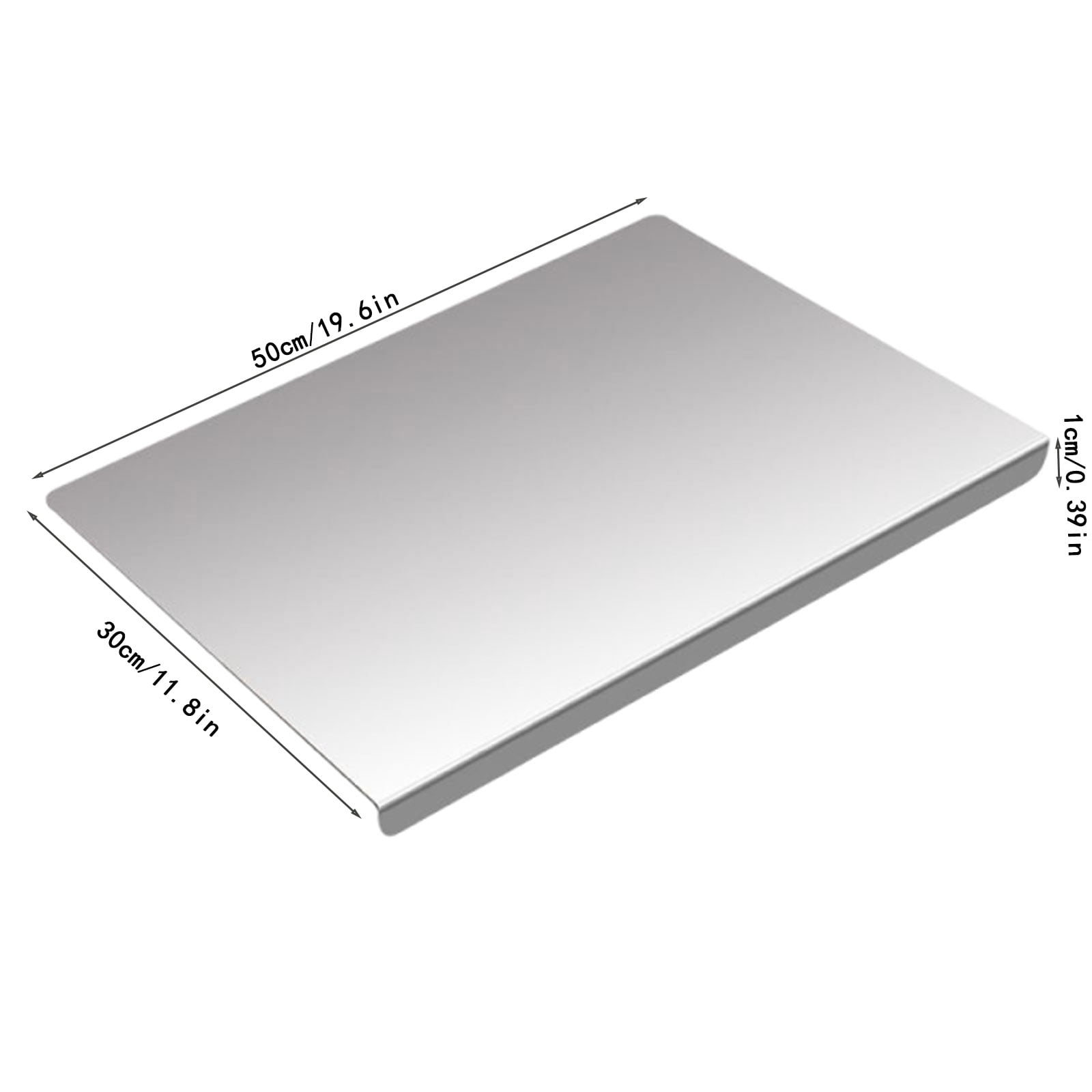 Food Grade Stainless Steel Cutting Board with Lip Single Folded Edge Multipurpose Countertop Prep Board