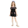 thumbnail image 6 of Girls Summer Dress Toddler Ruffle Sleeve Dresses Kids Swing Casual Beach Boho Sundress with Pockets For 18 Months 1T 2T 3T 4T 5T 6T 7T Gibobby,9-10 Years,Black, 6 of 9