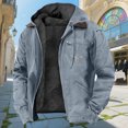 thumbnail image 2 of Zedker Men’s Western Hooded Jacket with Longhorn Print, Soft Warm Inner Lining, Zip Up Casual Outer Coat, Adjustable Drawstring Hood, Chest Zipper Pocket & Side Pockets, 2 of 4
