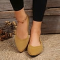 thumbnail image 2 of KIJBLAE Women's Knit Pointed Toe Retro Flats, Breathable Slip On Comfortable Casual Shoes for Spring Summer Yellow 43, 2 of 5