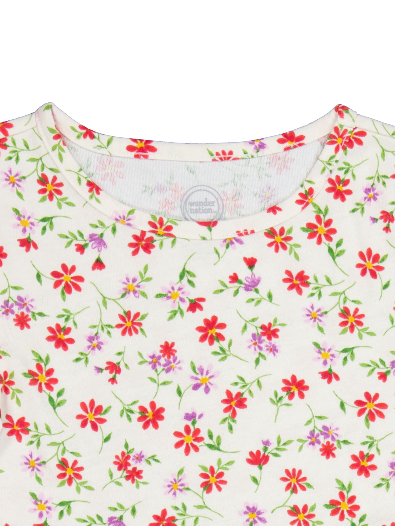 Wonder Nation Girl's Short Sleeve Play Dress, 2-Pack, Sizes 4-18 & Plus