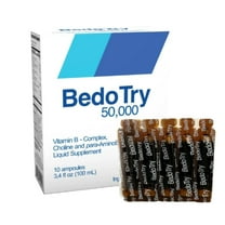 BedoTry Liquid Vitamin B-Complex Supplement, Orange, 10 Ampoules, 100 mL