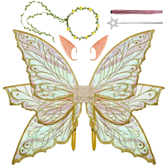Juego de mariposas doradas Fairy Wings VersaCharm, tamaño grande, 86 x 64 cm