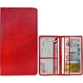 thumbnail image 4 of CCOCC Car Registration and Insurance Holder, PU Leather Glove Box Document Organizer with Magnetic Closure, 6 Clear Pockets Auto Paperwork Wallet, Vehicle Card Holder for Women, Red Car Accessories, 4 of 7
