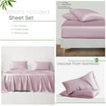 thumbnail image 3 of LINENWALAS Twin Sheet Sets, Cooling Sheets, Rayon Derived from Bamboo, Deep Pocket Up to 16", Breathable & Soft Bed Sheets, Luxury Silky Bedding Sheets (Twin, Lilac), 3 of 9