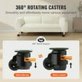 thumbnail image 4 of VEVOR Leveling Casters, Set of 4, 1100 lbs Total Load Capacity, 2 inches, Heavy Duty with Upgraded Handle Design, 360 Degree Swivel Caster Wheels, Adjustable Casters with Feet for Workbench, Machine, 4 of 9