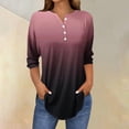 thumbnail image 2 of SwiftWear T-Shirts pour Femmes Mode Tendance Col Rond Manches Mi-Longues T-Shirt Dégradé Décontracté Ample Basique, 2 of 5