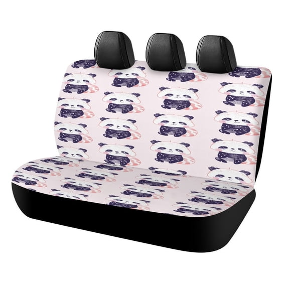 Cute Panda Pattern Car Accessories Bench Seat Covers for Cars Print Car Seat Protector Cover for Rear Universal Fit