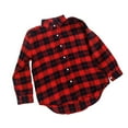 thumbnail image 2 of Dxzfnsa Womens Fall Outfits Fashion Clothes Shackets Flannel Plaid Button Down Long Sleeve Shirts Jackets Shirts for Women,Red-L, 2 of 7
