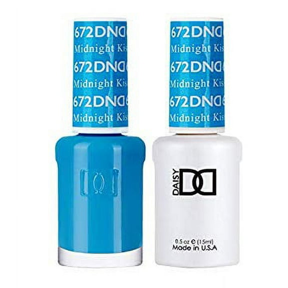 DND Nail Polish Gel & Matching Lacquer Set - 672 MIDNIGHT KISS