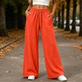 thumbnail image 5 of Tsivenald Sweatpants for Women Wide Leg High Waisted Sweat Pants Drawstring Elastic Waist Lounge Pants with Pockets Casual Comfy Pants, 5 of 9