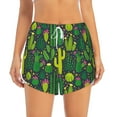 thumbnail image 4 of Lsque Cactus 1 Printed Women's Running Shorts with Liner Pockets,Elastic Quick Dry Workout Athletic Gym Yoga Shorts,Womens High Waist Shorts-Large, 4 of 9