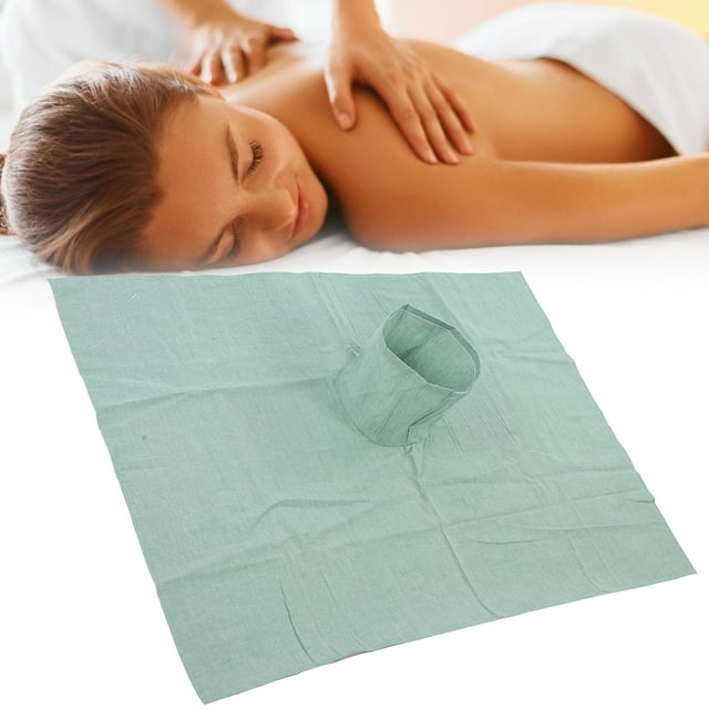 Housse de Lit de Massage de Salon de Beauté en Coton avec Trou pour le Visage 70 x 100cm