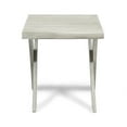 thumbnail image 2 of DUOSONG Light Grey Wood Outdoor End Table, Gray (Set of 1), 2 of 9