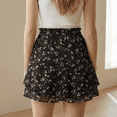 thumbnail image 7 of SOMER Mini Skirts for Womens Skort High Waisted Elastic Waist Skorts for Woman Black Skort Chiffon Tiered Boho Ruffle Skirt with Shorts Underneath Trendy, 7 of 7