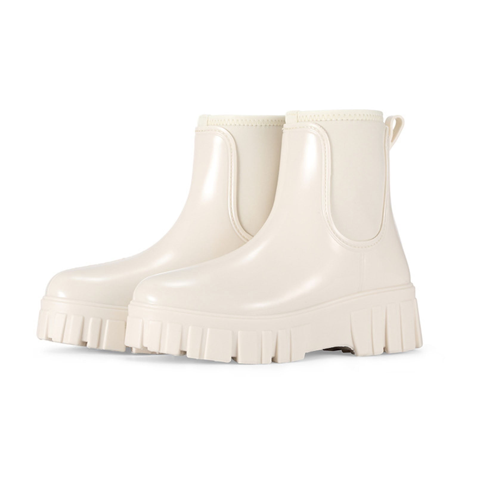 Wensltd Women's Rain Boots Waterproof Comfortable Ankle Booties Fashion Non-Slip Chunky Short Garden Boots