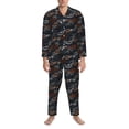 thumbnail image 3 of Fuzoiu Cool Sports Car Print Men's Long-Sleeved Pajama,Lounge Button Down Nightwear,Mens Notch Collar Pajama Set -Small, 3 of 7