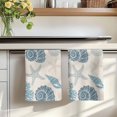 thumbnail image 7 of Blue Coastal Kitchen Towels Set of 1, Shell Starfish Coral Nautical Summer Beach Rustic Absorbent Dish Towels for Kitchen, Microfiber Hand Towel, Quick Drying Tea Towel for Cleaning Dishcloths, 7 of 7