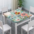 thumbnail image 3 of Pastel Pioneer Flower Pattern Square Fitted Tablecloth with Elastic Edge,Square Table Cover,Washable Elastic Table Cover for Home Kitchen Party Decor 34"x34", 3 of 6
