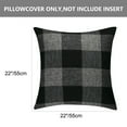 thumbnail image 3 of Unique Bargains 2-Pack Checks Pattern Decorative Throw Pillow Covers Dark Gray 22" x 22", 3 of 7