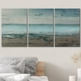thumbnail image 3 of wall26 Canvas Print Wall Art Set Grunge Teal &amp; Brown Beach Shoreline Landscape Geometric Ocean Digital Art Minimalism Nautical Colorful Multicolor for Living Room, Bedroom, Office - 16"x24&q, 3 of 5