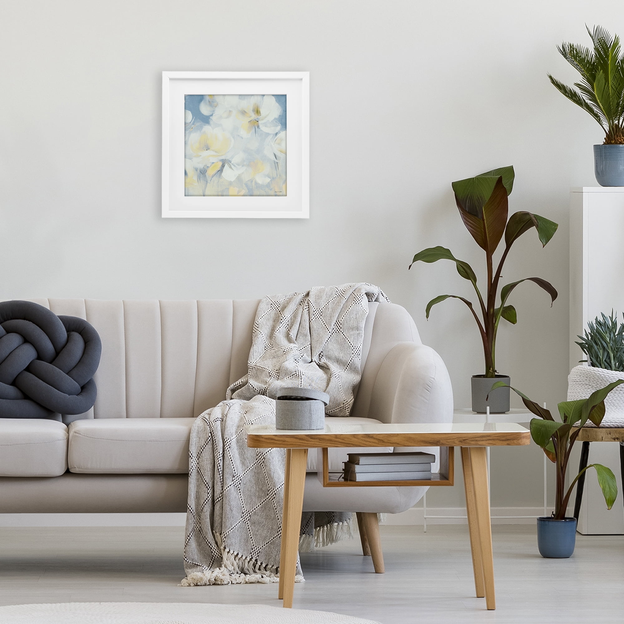 Stupell Industries Soft & Gentle Flower Field White Framed Print Under Glass, design by Lanie Loreth