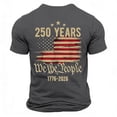 thumbnail image 4 of XINPING 250th Anniversary USA Shirt Men Men’s 250 Years Patriotic T-Shirt, Crew Neck Short Sleeve Casual Tee, Independence Day American Flag Print with Multi Color Options, 4 of 6